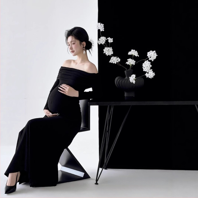 Raseda fotosessiooni riietuste komplekt, pikkade varrukatega, polüester, seelikukostüüm koos pikk seelikuga, suvi 2025