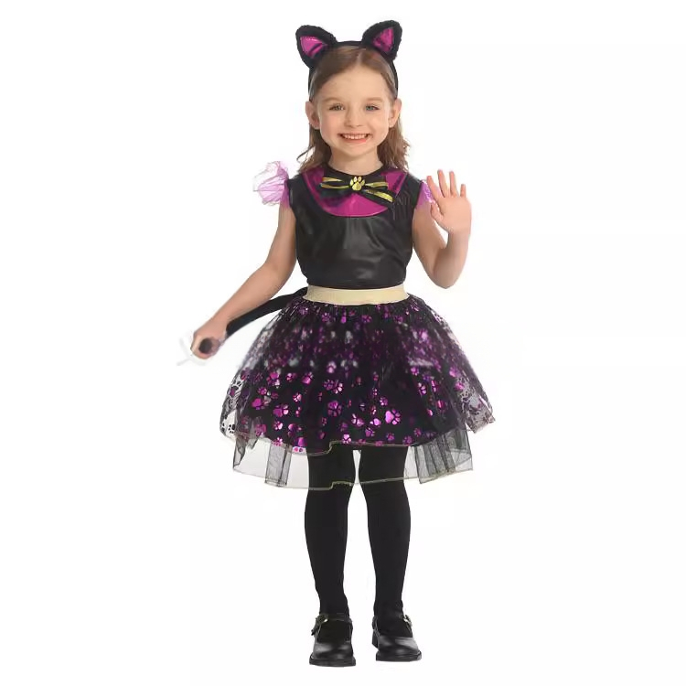 Tüdrukute Halloween kostüüm – nõid, mudel S-0059, polüesterkangas 80-90% sisaldusega, mängudeks/anime-rollimängudeks, bränd Ben Cha