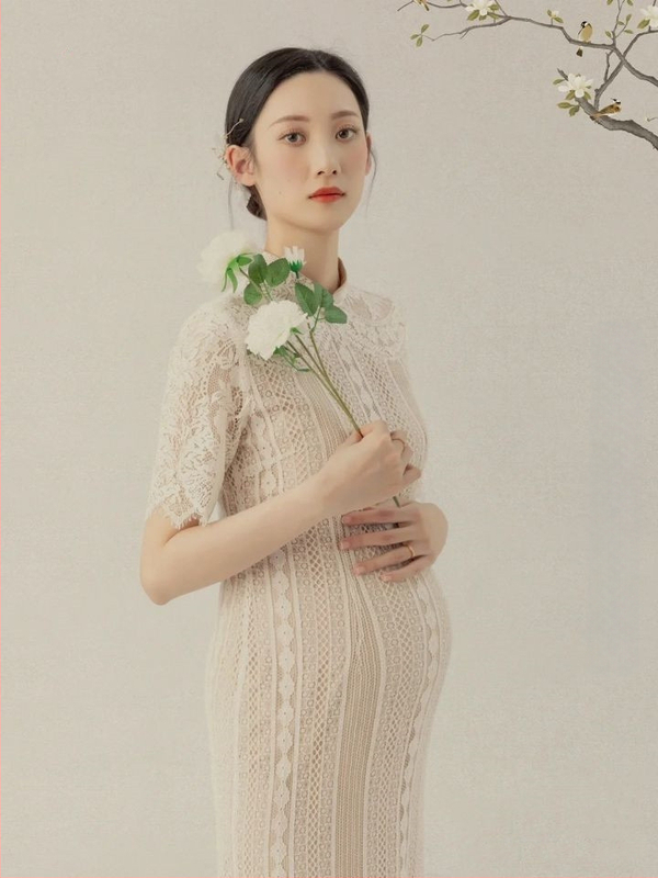 Rasedate fotosessiooni kleit, vanakooli Šanghai stiilis pitsiline cheongsam, puuvillasegu 20%, kõik hooajad, loetletud 2022