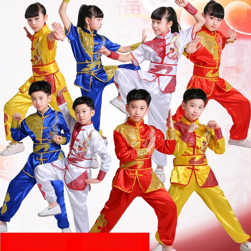 Laste võitluskunstide komplekt drakoni tikandiga, unisex, pikad ja lühikesed varrukad treeningriided. Bränd: Dancing Lin Xing; Materjal: Polüester; Põhitoote koostis: 80%; Vanuse rühm: kuni 17-aastased; Sugu: Unisex