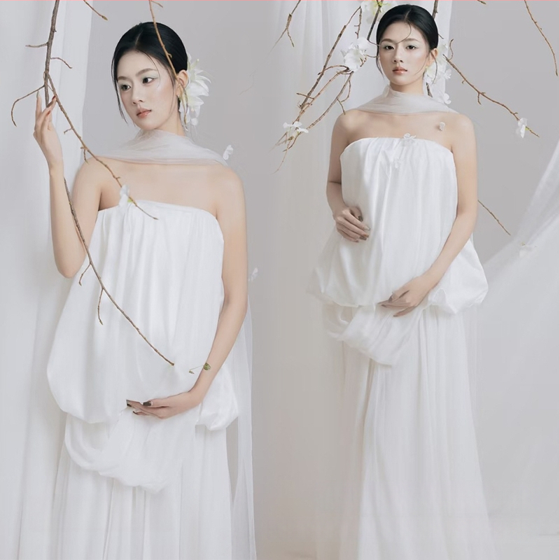 Rasedusfotode fotosessiooni komplekt, millel on midi seelik, polüesterkangas (50–70% polüester), 2025 talv