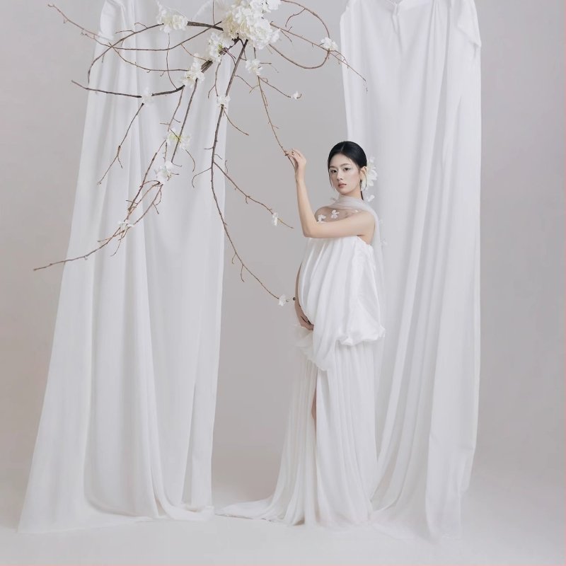 Rasedusfotode fotosessiooni komplekt, millel on midi seelik, polüesterkangas (50–70% polüester), 2025 talv