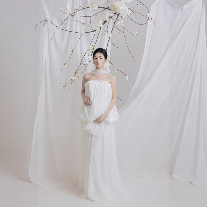 Rasedusfotode fotosessiooni komplekt, millel on midi seelik, polüesterkangas (50–70% polüester), 2025 talv