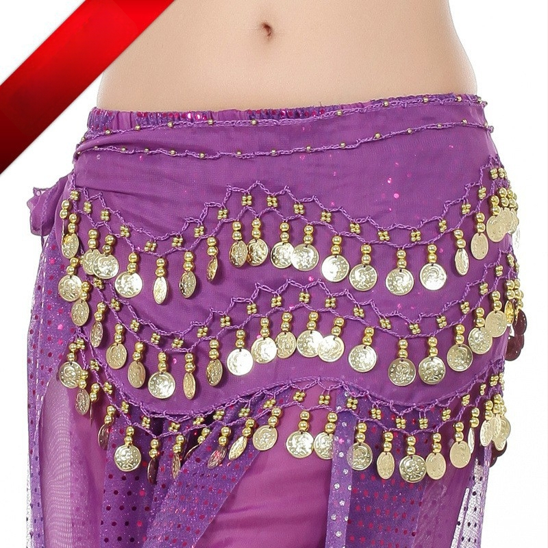 Talje kett kõhuhüppe tantsimiseks 128 mündiga, India ja kõhuhüppe tantsud, algajatele, kudutud materjal, 2025 kevad