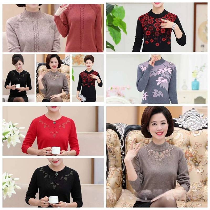 Plus-size ženski oversize pleteni pulover za jesen-zimu, okrugli izrez, debeli pamuk-poliester spoj, haudstooth uzorak, reljefna tekstura, pulover s vintage stilom.