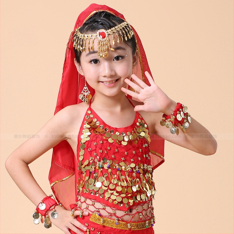 Metalo plaukų aksesuaras Belly Dance su skarele, vaikams, elektroplatinta danga, nacionalinis stilius