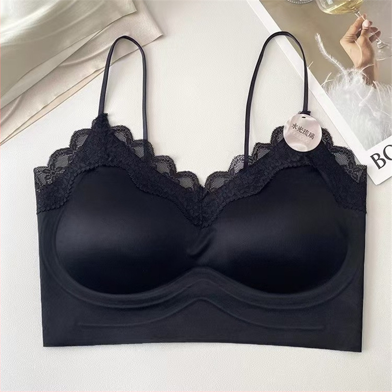 Selgita bralette, ilma õlgeda, fikseeritud kausidega, 3/4 kauss, vormitud kauss õhukese ülaosa ja paksema alusega, nailon kangas, vooder Nylon/Polyamide