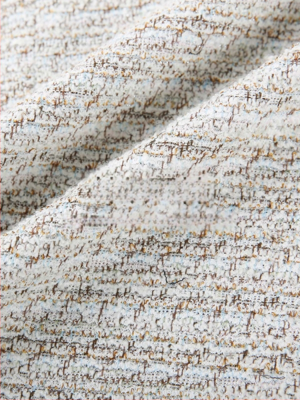 Prancūziško stiliaus kardiganas, poliesterio audinys, ≥95% poliesterio turinys, apvalus kaklo, vienos eilės užsegimas