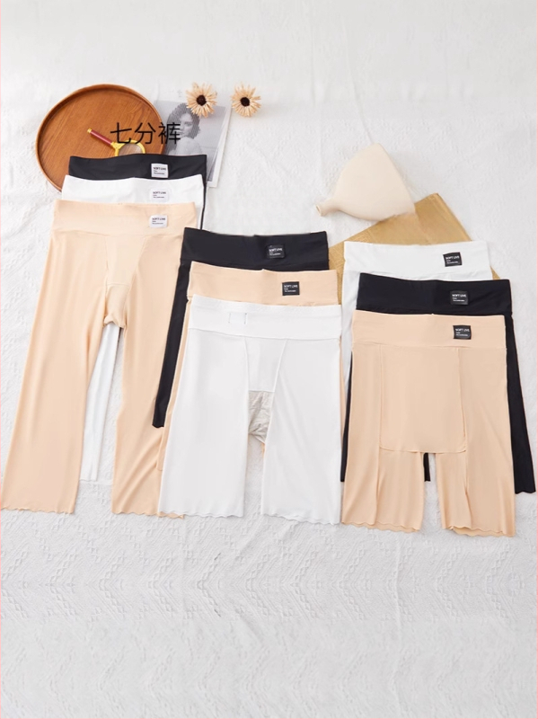 All-in-One püksid Ice Silk materjalist, peamine materjal nylon, cropped pikkus, õhukesed, tihe istuvus