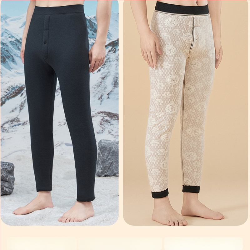 Terminės kelnės vyrams ir moterims, su fliso pamušalu, ypač stora, poliesterio pluošto ir elastano mišinys, vienpalvės, išlaiko šilumą, tiesus kirpimas, Ruduo 2025