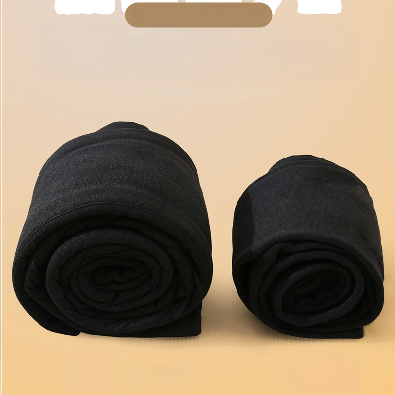 Terminės kelnės vyrams ir moterims, su fliso pamušalu, ypač stora, poliesterio pluošto ir elastano mišinys, vienpalvės, išlaiko šilumą, tiesus kirpimas, Ruduo 2025