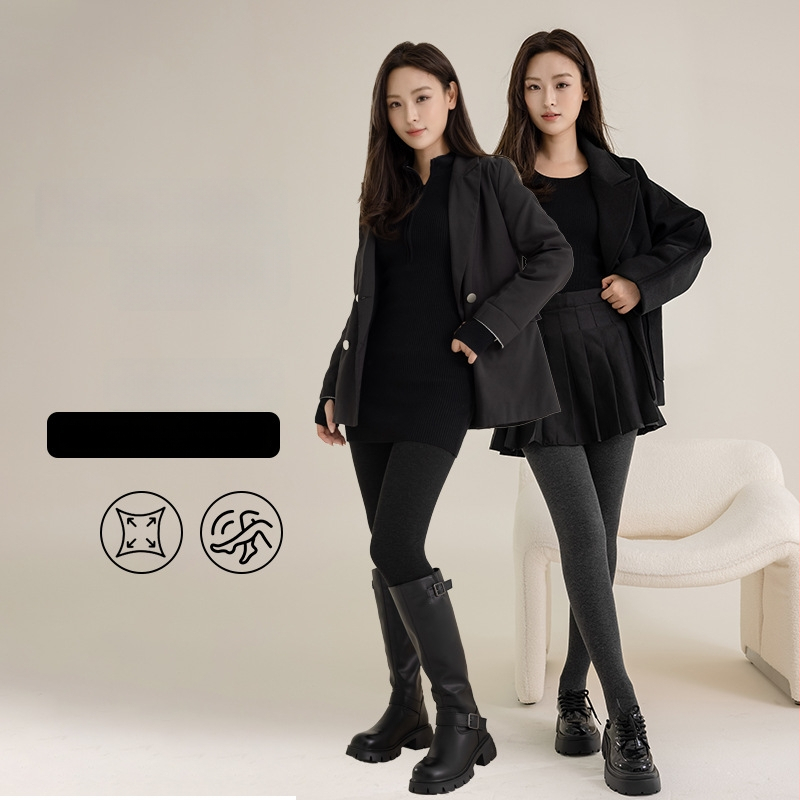 Augsta josta ar svītrainām zeķēm ar segmentētu mikrospiedienu, iekšējais fleece, silts, pelēks, japāņu stils