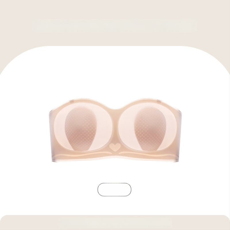 Nailoninė liemenėlė be petnešėlių su triušio ausų formos kaušeliais, ploni formuojami puodeliai, nuimamos dvigubos petnešos