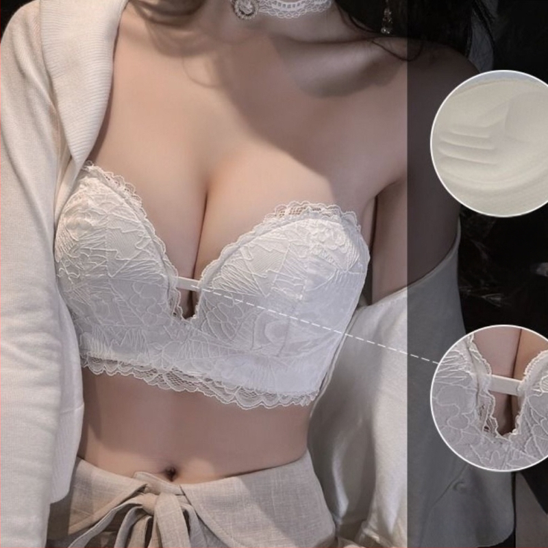 Be peties liemenėlė moterims — nėrinių push-up, off-shoulder, 3/4 kaušai, formuoti kaušai, neslystantis