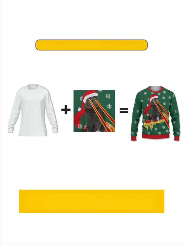 Kujundatud 3D täisprintimisega kootud sviiter ümmarguse kaelusega, pikad varrukad, laia lõige, sügis-talv igapäevaseks kasutamiseks