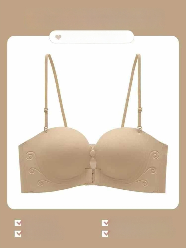 Be petnešėlių krūštis su priekinio užsegimo, nematomas ir be siūlių dizainas, push-up efektas, priešslidinėjimas