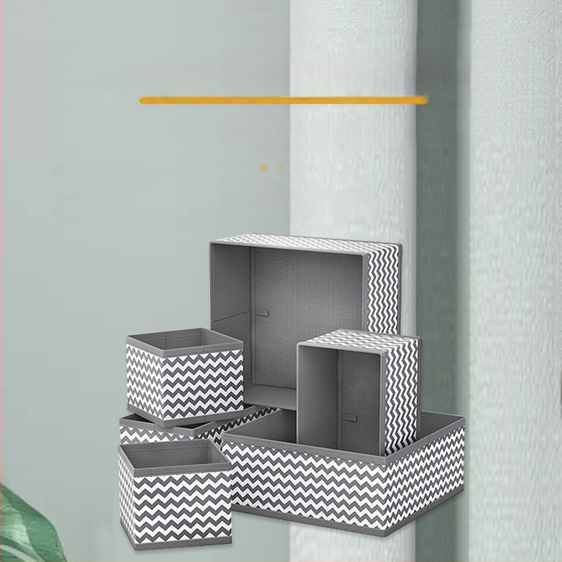 Dėžutė apatiniams drabužiams saugoti, 6-dalių rinkinys, stalčiaus tipo organizatorius iš neausto audinio, sulankstomi skyriai