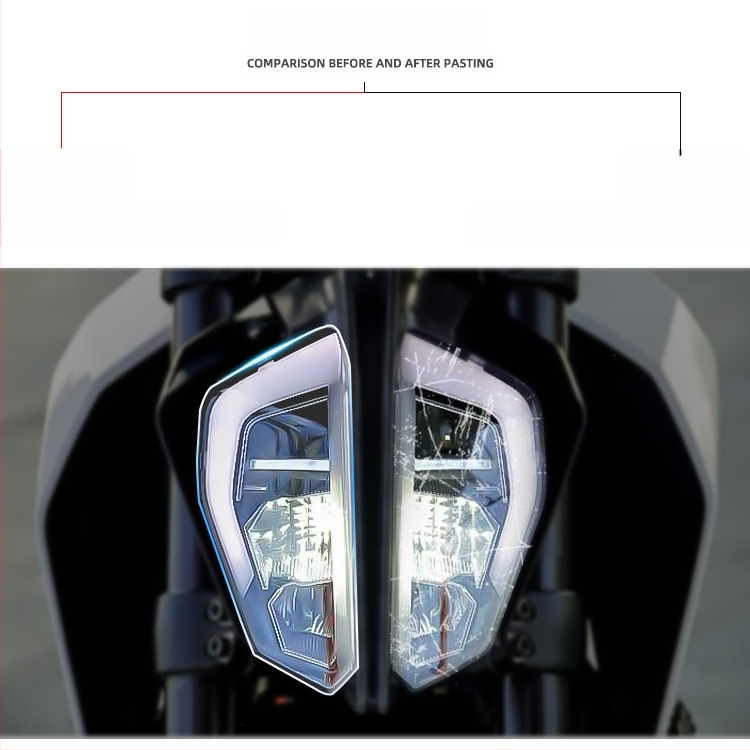 KTM390DUKE priekinio žibinto apsauginis filmas – HD skaidrus lipdukus, Spirit Beast prekės ženklas, suderinama su KTM390DUKE