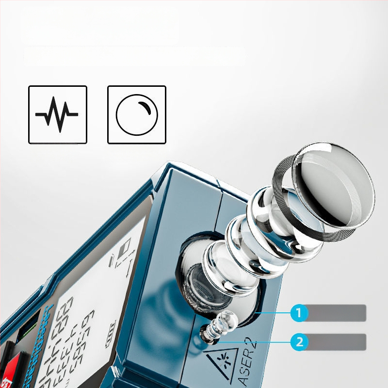 Infraraudonųjų spindulių rankinis atstumo matuoklis su skaitmenine juostele, Modelis 1, Svoris 11 g, Veikimo įtampa 11 V