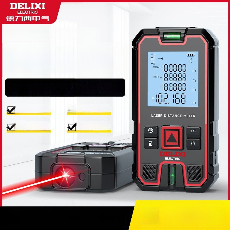 Delixi lazerinis atstumo matuoklis – rankinis infraraudonųjų spindulių lazerinis matavimo įrankis su skaitmeniniu ekranu