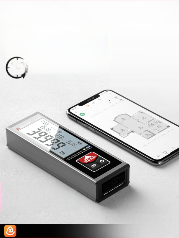 Sw-bt60 Mini išmanus rankinis lazerinio atstumo matuoklis su infraraudonųjų spindulių aukšta precizija, elektroninė liniuotė ir Bluetooth programa