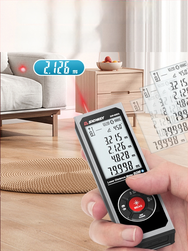 Shendawei mini Bluetooth laserski mjerač udaljenosti, ručni infracrveni mjerni alat, elektronički mjerni alat za mjerenje prostorija, visoka preciznost