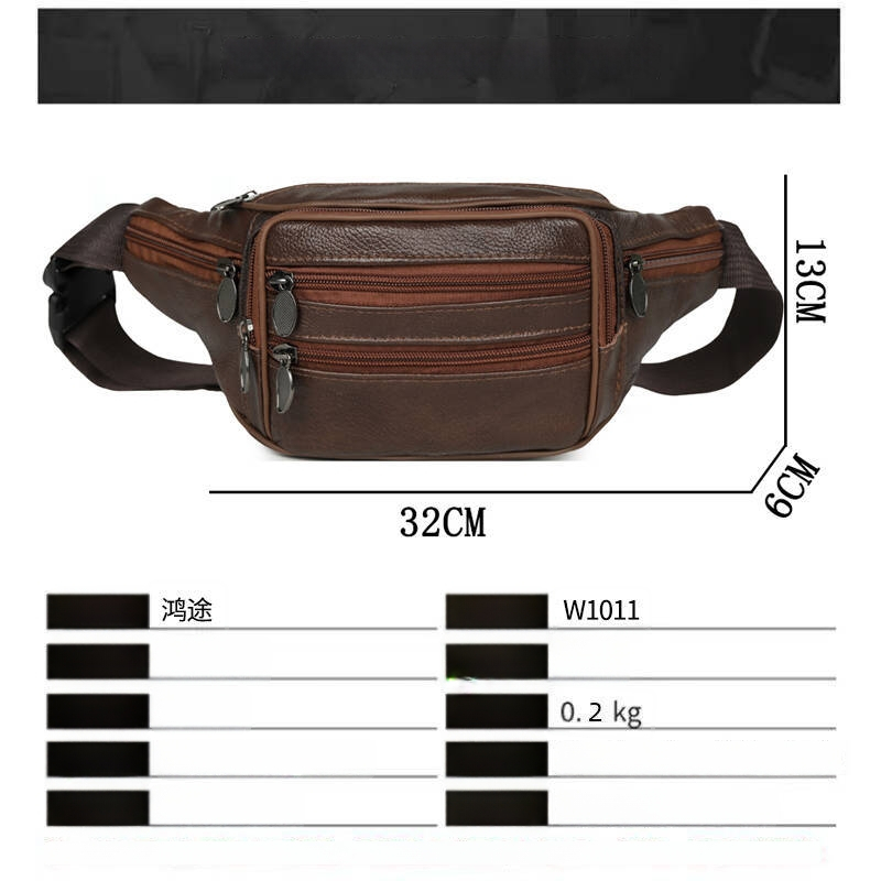 Muška kožna torba za struk, crossbody torba preko ramena, jednobojna, za vanjsku upotrebu