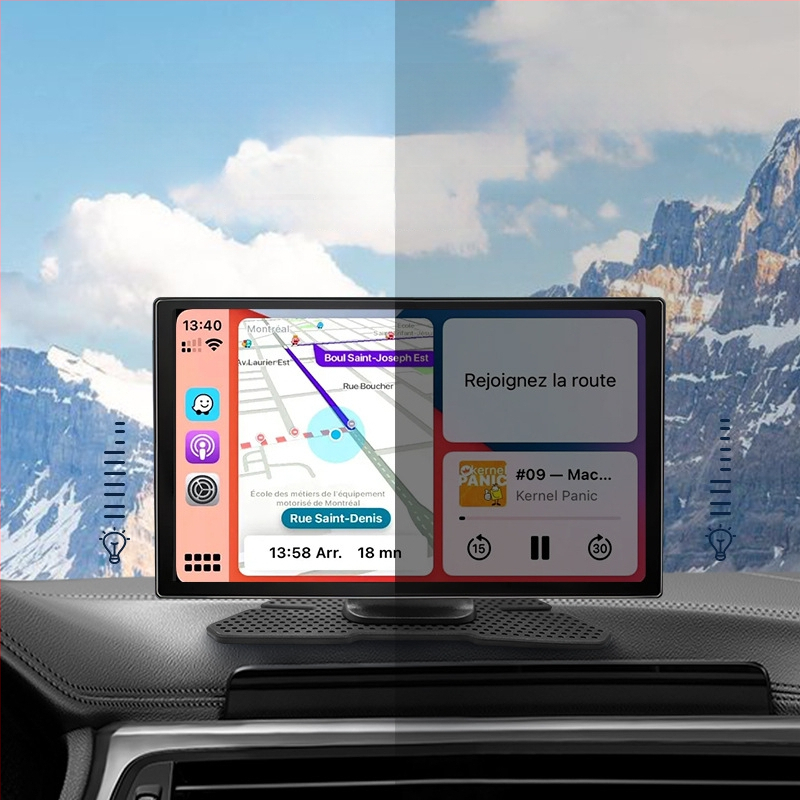 Belaidis CarPlay ir Android Auto LCD ekranas su atbulinės vaizdo funkcija, Bluetooth ryšys, palaiko kelias vaizdo formas