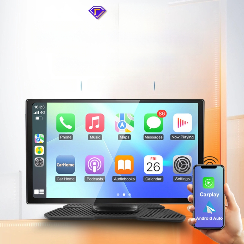 Belaidis CarPlay ir Android Auto LCD ekranas su atbulinės vaizdo funkcija, Bluetooth ryšys, palaiko kelias vaizdo formas