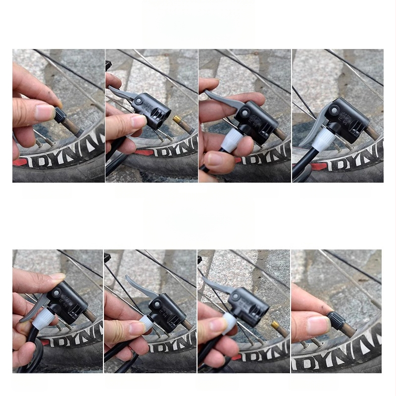 Rokas inflators ar spiediena mērītāju, daudzfunkcionāls, piemērots velosipēdiem, elektriskajiem automobiļiem un motocikliem — modelis DQ8 6532K, materiāls: dzelzs, svars 851 g