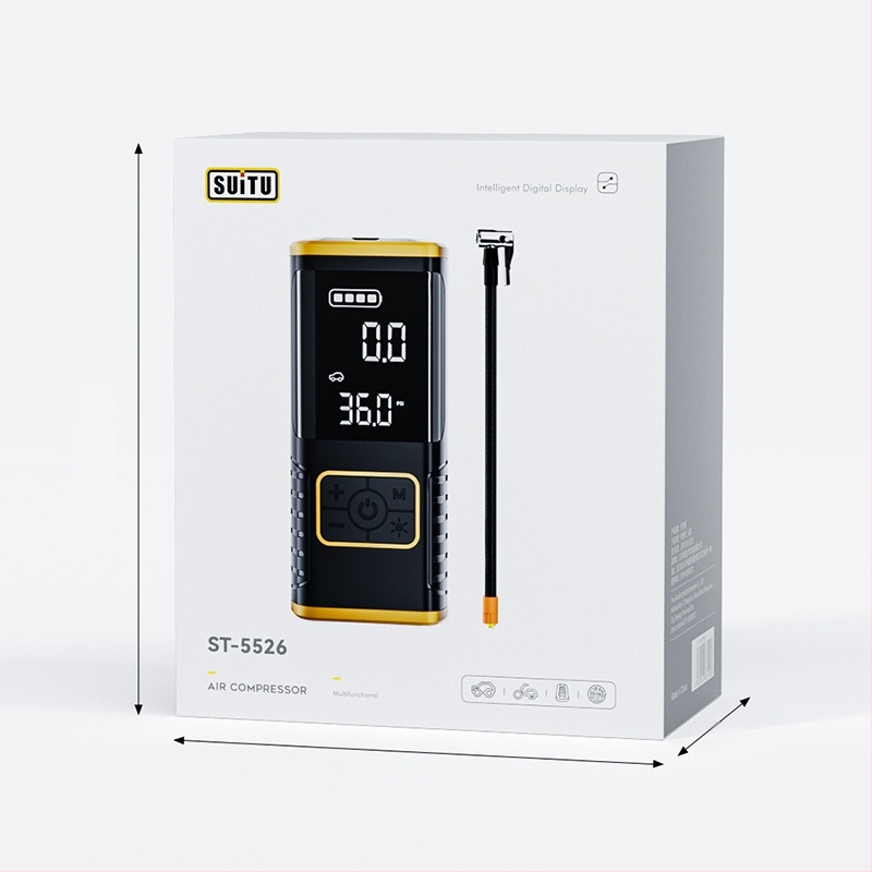 Bezvadu auto riepu pumpa ar digitālo displeju, viencilindru dzinēju, 11.1V, zem 80W, 35 L/min