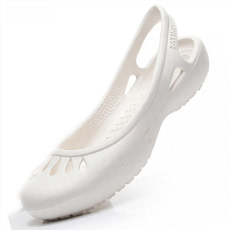 Moterų EVA sandalai su vientisa viršutine dalimi, lengvi, plokščias kulnas, padas 0–3 cm, injekcinės pado technologijos