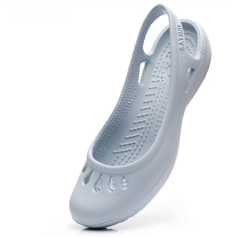 Moterų EVA sandalai su vientisa viršutine dalimi, lengvi, plokščias kulnas, padas 0–3 cm, injekcinės pado technologijos