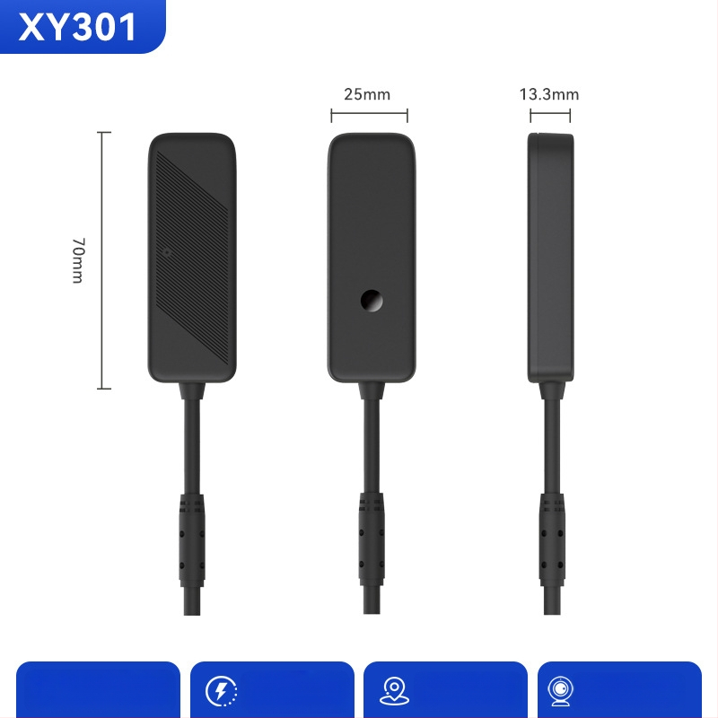 4G GPS sekiklis automobiliams ir motociklams XY301; GPS tikslumas 5–10 m; įspėjimo režimai: vibracija, maitinimo išjungimas, SOS, geofence, greičio viršijimas; IP65 atsparumas vandeniui.