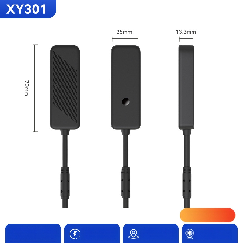 4G GPS sekiklis automobiliams ir motociklams XY301; GPS tikslumas 5–10 m; įspėjimo režimai: vibracija, maitinimo išjungimas, SOS, geofence, greičio viršijimas; IP65 atsparumas vandeniui.