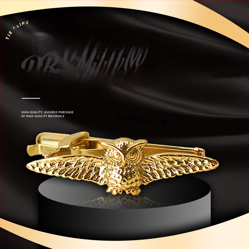 Geometrinis kaklaraiščio segtukas iš lydinio, graviruotas, kepimo danga, universalus