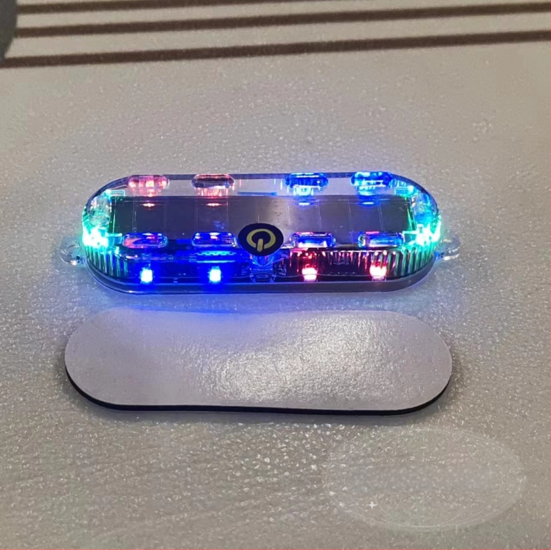 Saulės LED dekoratyvinė lemputė motociklui ir elektriniam triračiui – įspėjamoji galinė šviesa, ovalinis gaubtas, 4000K, tarnavimo laikas 50 000 val.