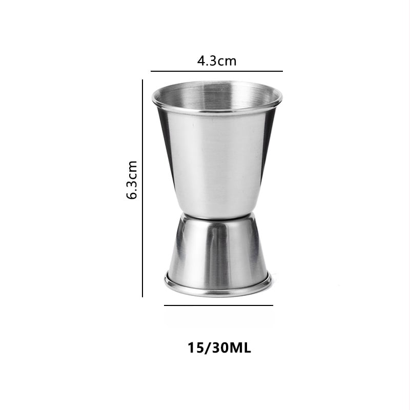 Nerđajući čelik, dvostruka mjerna čašica za koktele, bez bridova, 15/30 ml i 20/40 ml, bar mjerna čaša