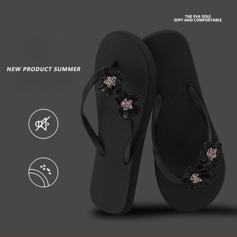 Moteriškos vasaros šlepetės su PVC viršutine dalimi, putų kaučuko padas, kvėpuojančios, neslystančios, permatomas gėlių raštas, pliažui