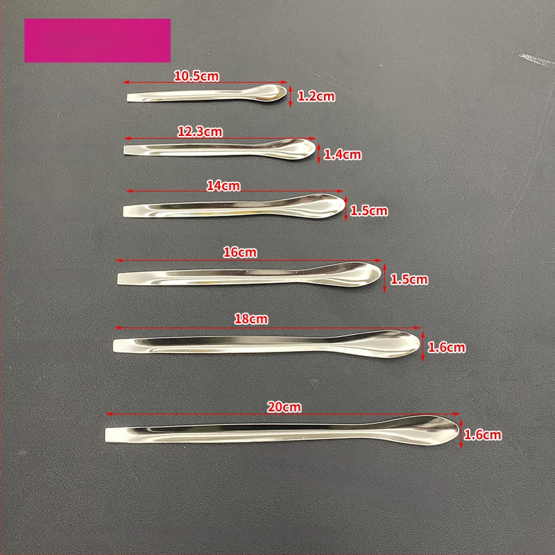 Nehrđajući čelična žlica za lijekove, mikro žlica s jednim vrhom, kutija od 20 komada, za laboratorijsku i svakodnevnu upotrebu