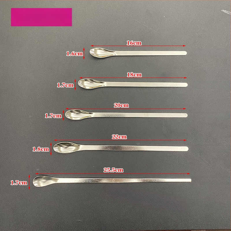 Nehrđajući čelična žlica za lijekove, mikro žlica s jednim vrhom, kutija od 20 komada, za laboratorijsku i svakodnevnu upotrebu