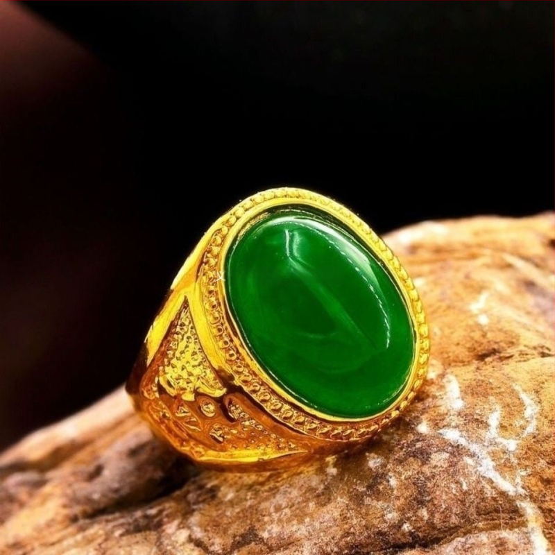 Vīriešu gredzens ar smilšu zelta apdari, dominējošs dizains, veiksmes talismans