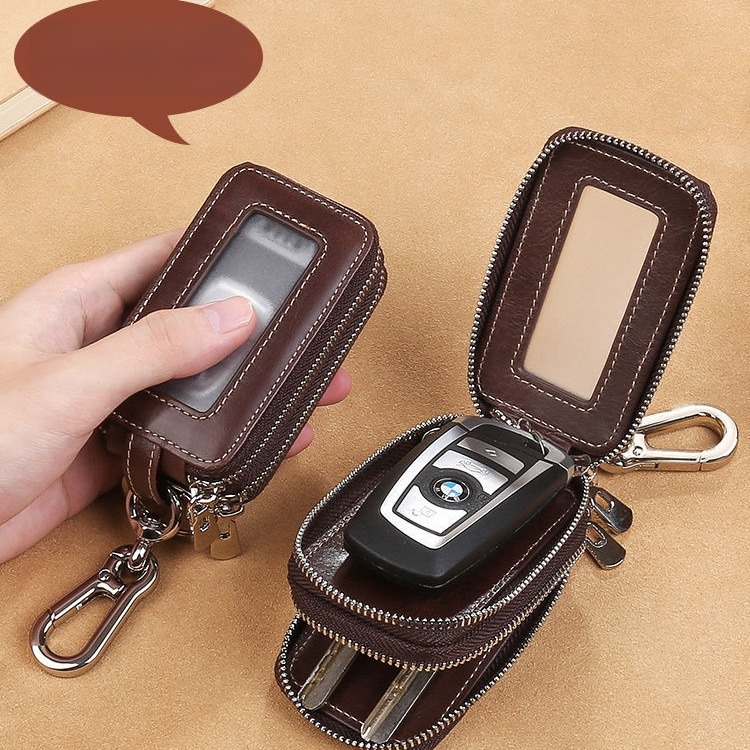 Atslēgu soma ar dubultu rāvējslēdzēju, liela jauda, automobiļu atslēgām, PU materiāls, universāla