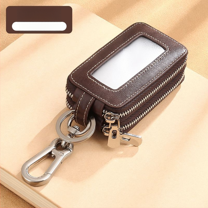 Atslēgu soma ar dubultu rāvējslēdzēju, liela jauda, automobiļu atslēgām, PU materiāls, universāla