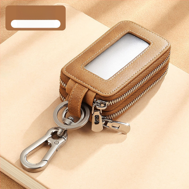 Atslēgu soma ar dubultu rāvējslēdzēju, liela jauda, automobiļu atslēgām, PU materiāls, universāla