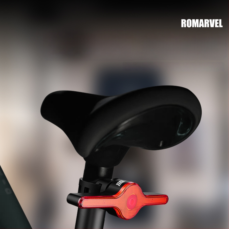 ROMARVEL velosipēda aizmugures gaisma ar attālināto vadību, LED bremžu sensoru un brīdinājuma gaismu kalnu un pilsētas velosipēdiem