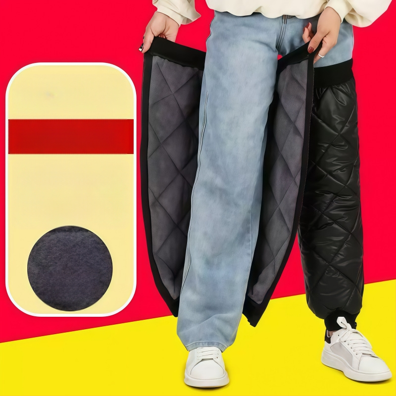 Žieminiai kelio sąnarių apsaugos motociklams - su fliso įdėklu, storos, blauzdos apsauga, universalus dydis, tinkami ledo ir sniego sportams