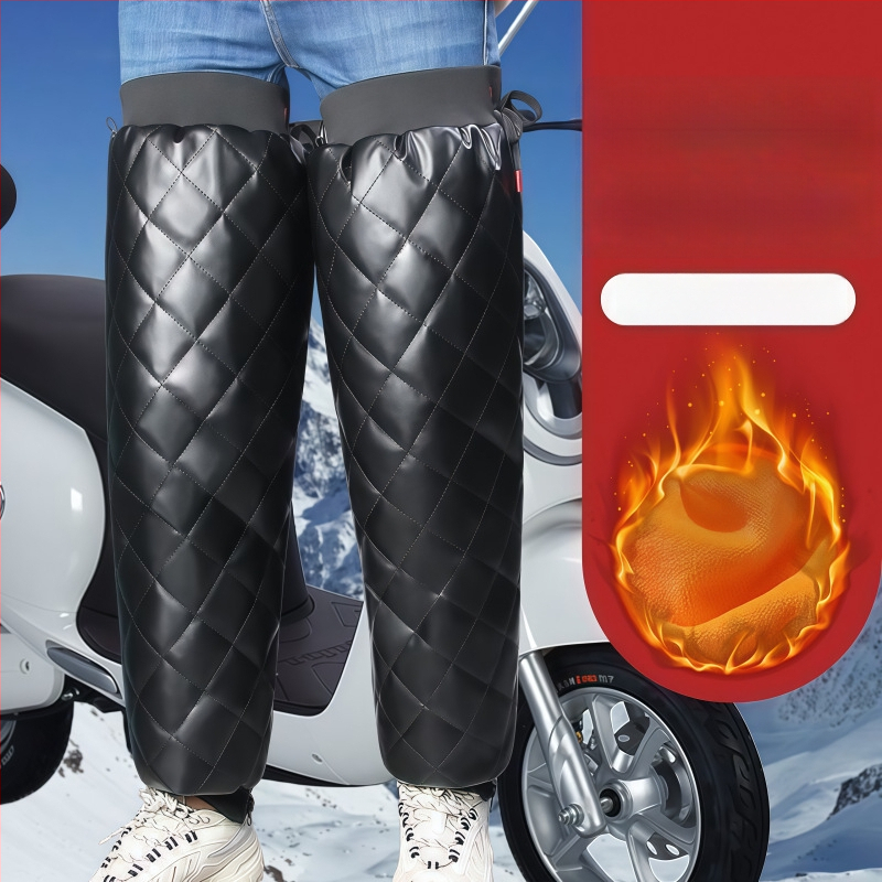 Žieminiai kelio sąnarių apsaugos motociklams - su fliso įdėklu, storos, blauzdos apsauga, universalus dydis, tinkami ledo ir sniego sportams