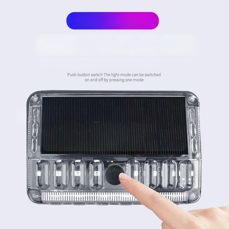 Saules enerģijas transportlīdzekļa brīdinājuma gaismas ar aizmugures platuma indikatoru un mirgošanas/pastāvīgā apgaismojuma režīmi