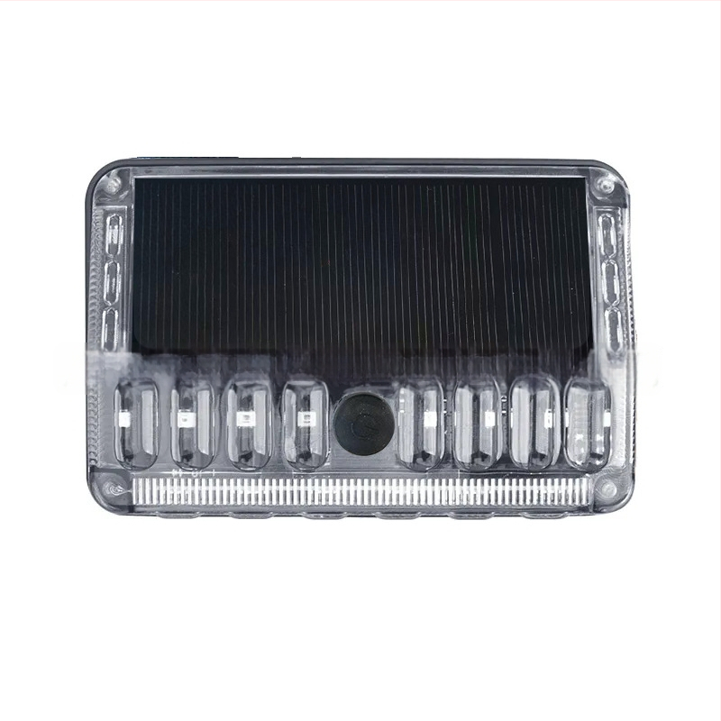 Saules enerģijas transportlīdzekļa brīdinājuma gaismas ar aizmugures platuma indikatoru un mirgošanas/pastāvīgā apgaismojuma režīmi